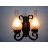Aplica Rustic cu doua brate lemn wenge lampa gaz mat - Rusti