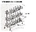 Stender cu 3 cosuri