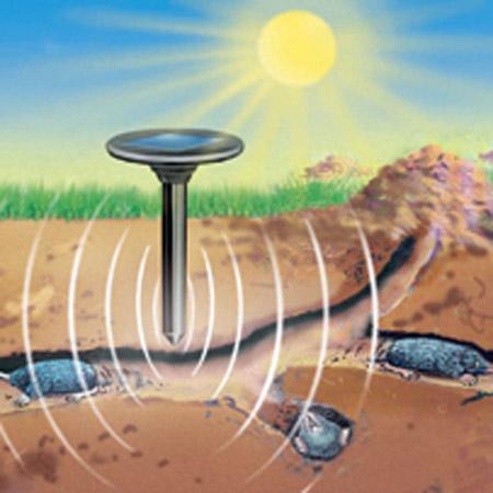 Dispozitiv solar pentru indepartarea daunatorilor din gradin