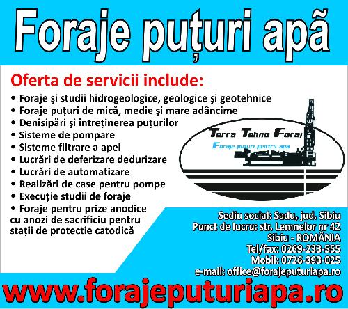 Singura companie de foraje de apa din Sibiu