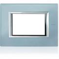 PLACA ORNAMENT 3 MODULE STICLA BLue BTICINO AXOLUTE
