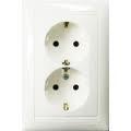 Priza schuko dubla 16A-protectie copii - Alb Legrand Valena