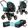 Carucior copii Baby Dreams KUNERT VIP Turcuaz KC1295 - Caruc