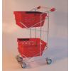 Carucior metalic pentru doua cosuri cumparaturi