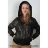 Geaca piele cu gluga - J13P2G