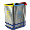 Grupaj cosuri gunoi din inox - Colectare Selectiva