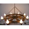 Lustra cu 8 becuri Roata lemn antic - Roata