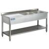 Masa de lucru cu 2 cuve pe dreapta 1800x700x850mm 250645 - S
