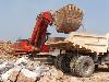 Excavator cu cupa dreapta
