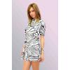 Rochie satin alb negru - Rochii
