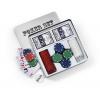 Set pentru jocul de poker in cutie argintie din metal