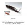 USB in husa piele cu capsa si agatatoare 512 Mb - 14 Gb - Us