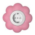Priza schuko 16a alb-roz floare