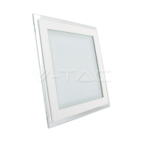 12W LED Mini Panou Sticla / Spot LED Sticla Patrat Alb Cald