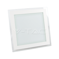 18W LED Mini Panou Sticla / Spot LED Sticla Patrat Alb Cald