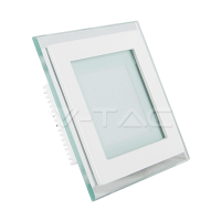 6W LED Mini Panou Sticla / Spot LED Sticla Patrat Alb Cald