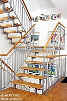 Scara metalica BERLIN - trepte din lemn