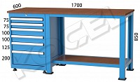 BANC DE LUCRU CU 6 SERTARE SI RAFT KOCEL 3170