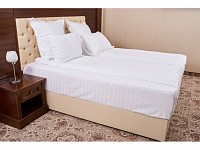 Lenjerie pat Dubla Damasc Satinat Alb