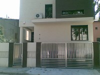 Poarta auto din inox , doua foi cu deschidere batanta