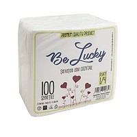 Servetele albe Cocktail 25x25-2 str, 100 buc/pac, pliere 1/4