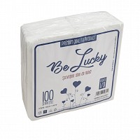 Servetele albe de masa 38x38 -2 str, 100 buc/pac, pliere 1/8