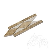 Bordura B16 Marmura Light Beige si Light Emperador 7 x 15cm