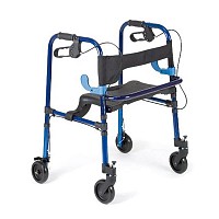 Cadru de mers pliabil cu 4 roti mobile si scaun - RP751