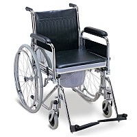 Carucior/scaun WC din otel cromat cu roti - FS681