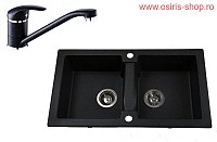 Chiuveta ISAO 2 cuve Negru baterie BGG