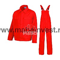 Costum salopeta cu pieptar MEX ROSU
