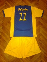 Echipament fotbal galben cu albastru