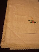 Fata de masa din damasc alb - Fete de masa