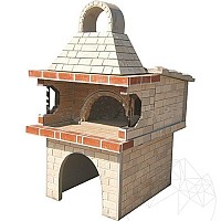 Gratar Gradina si Cuptor Integrat - Placat cu piatra natural