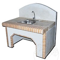 Masa gratar + chiuveta inox Harmony - Placata cu caramida re