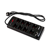 Prelungitor cu 2 USB 8 prize de 1,5 m