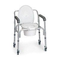 Scaun WC de camera pliabil cu roti, functie 4 in 1 - RP782