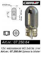 Set bec auto T10 crom 2buc BAV-725064