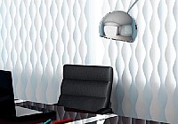 Jaluzele verticale semiondulate albe pentru birouri