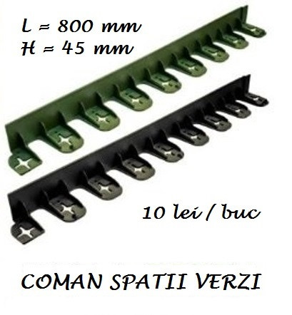 Borduri separatoare gazon flexibile, profesionale, L= 80 cm