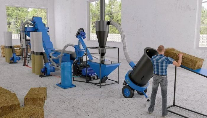 LINIE PENTRU PELETI DIN PAIE/RUMEGUS, COMPLETA, productie 400Kg/h,  ACHIZITIE POSIBILA SI PRIN FONDURI UE