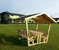 FOISOR din lemn cu masa si scaune (bancute) REXAL