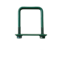 Brida - colier verde pentru gard panou bordurat - stalp sectiune patrata