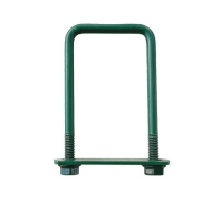 Brida - colier verde pentru gard panou bordurat - stalp sectiune rectangulara