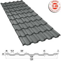 Tigla Metalica Bilka Gotic, 0.6mm, Mat