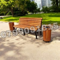 Set banca & 2 cosuri de gunoi pentru PARC / GRADINA ( spatiu verde )
