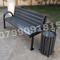 Set banca & cos de gunoi pentru PARC / GRADINA ( spatiu verde )
