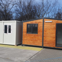 Container modular si container de lemn pe structura metalica