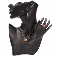 Bust cu mana rasina negru chip femeie 28x20x6cm