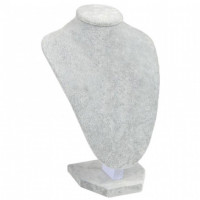 Bust expunere coliere catifea gri 21x28cm